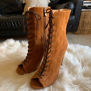 Kristin Cavallari Suede Lace-up Boots